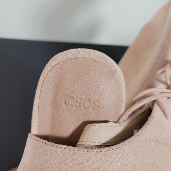 Asos Nude Suede Peep Toe Side Zip Heels Size 6 - Picture 11 of 12